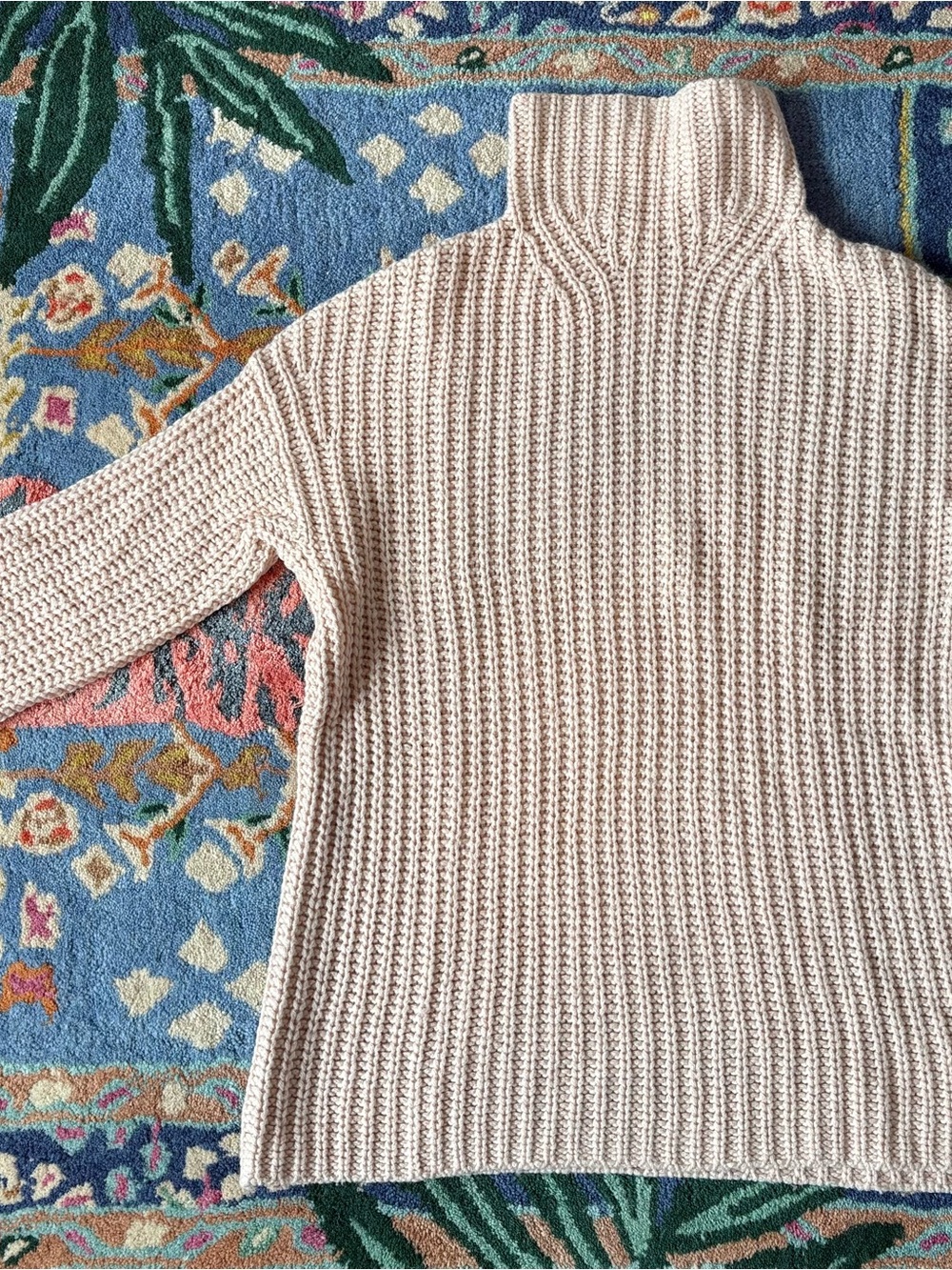 Vince Blush Pink Lofty Ribbed Turtleneck Sweater
